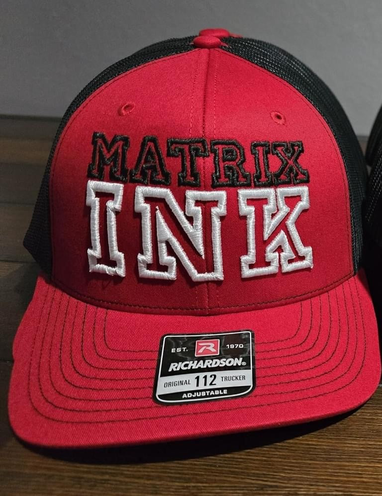 MatrixINK 3D Puff Trucker Hat-Red